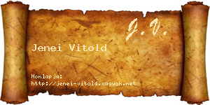 Jenei Vitold névjegykártya